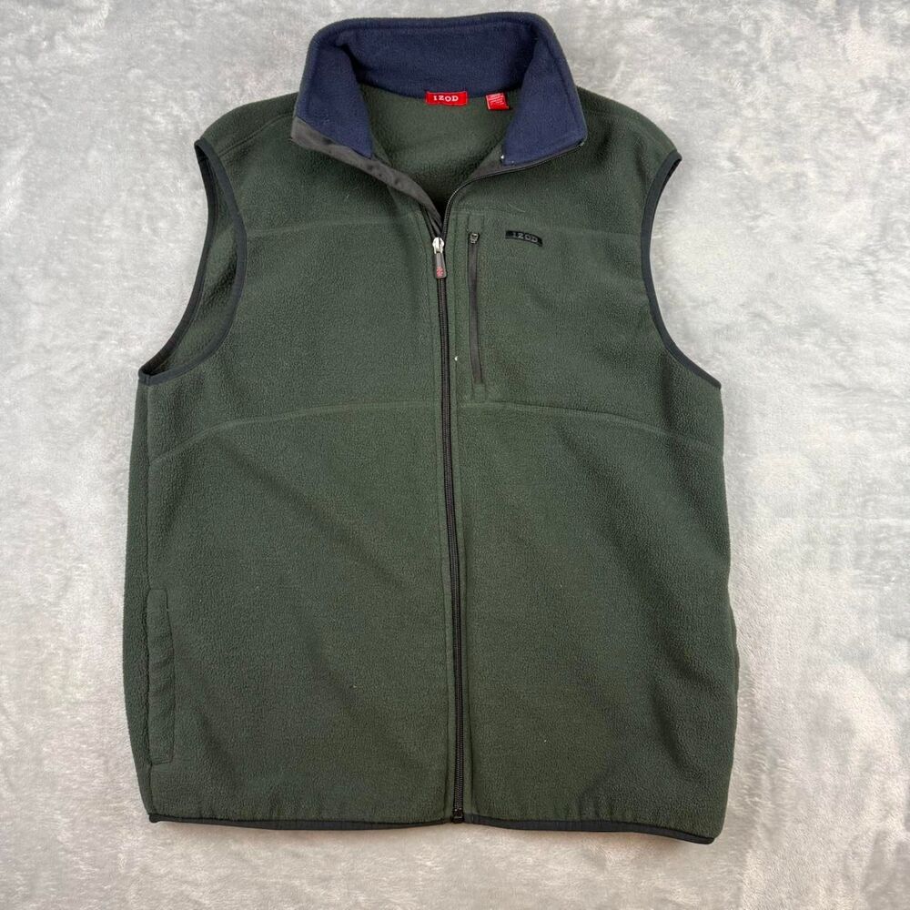 Izod Men's Green and Khaki Gilet